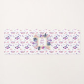 Tapis De Yoga Cristaux en rose et bleu (Dos (Horizontal))