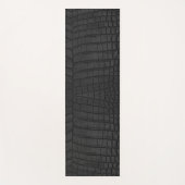 Tapis De Yoga Crocodile noir en cuir imprimé (Devant)