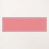 Tapis De Yoga 'Croire' Phrase Coral Bordure rose et gris (Dos (Horizontal))