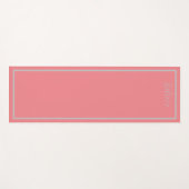 Tapis De Yoga 'Croire' Phrase Coral Bordure rose et gris (Devant (Horizontal))
