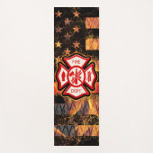 Tapis De Yoga Croix et flammes des pompiers (Devant)