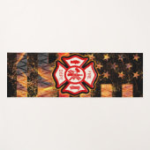 Tapis De Yoga Croix et flammes des pompiers (Devant (Horizontal))