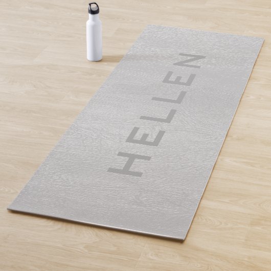 Tapis De Yoga Cuir imitation gris clair (En situation)