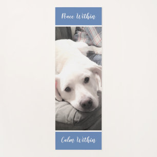 Tapis De Yoga Cuisine Blanc Labrador Retriever Mix Chien Bleu