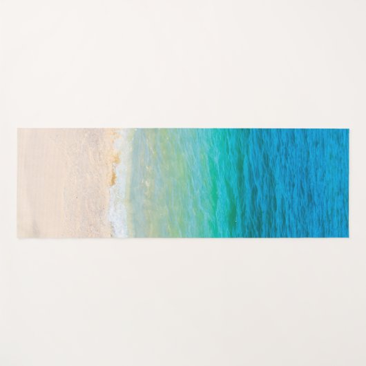 Tapis De Yoga Custom Beach Sea Waves Seaside Sand Modèle (Devant (Horizontal))