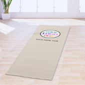 Tapis De Yoga Custom Beige Business Logo Name