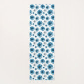 Tapis De Yoga Custom Blue White Daisy Floral Pattern (Dos)