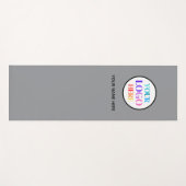 Tapis De Yoga Custom Business Logo Name Gray (Devant (Horizontal))