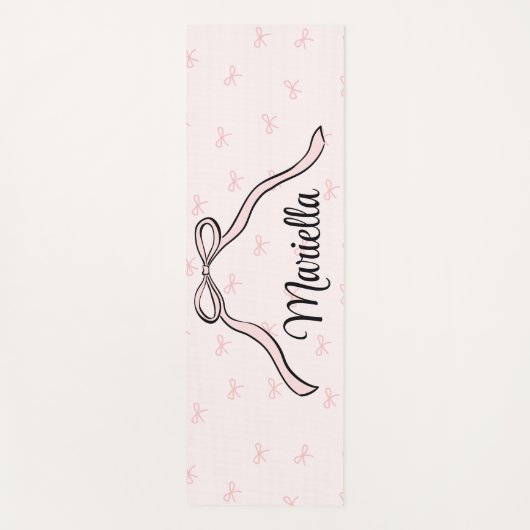 Tapis De Yoga Custom Coquette Pink Bow Personal (Devant)