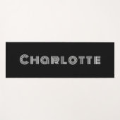 Tapis De Yoga Custom Elegant Minimal Black And White (Devant (Horizontal))