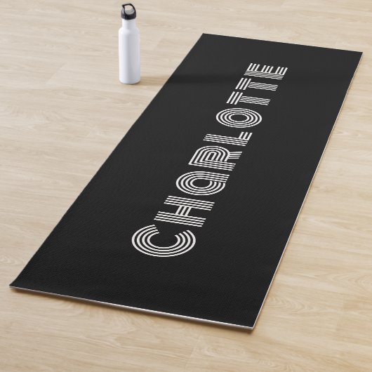 Tapis De Yoga Custom Elegant Minimal Black And White (En situation)