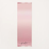 Tapis De Yoga Custom Rose Gold Calligraphy Script Name Elegant (Devant)