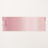 Tapis De Yoga Custom Rose Gold Calligraphy Script Name Elegant (Devant (Horizontal))