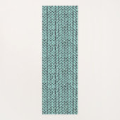 Tapis De Yoga Custom Turquoise and Charcoal Knit Pattern  (Dos)