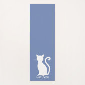Tapis De Yoga Cute Blue Chat Silhouette Moderne (Devant)