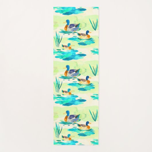Tapis De Yoga Cute canard turquoise motif (Devant)