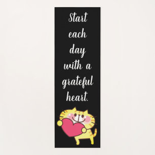 Tapis De Yoga Cute Chat Avec Un Coeur
