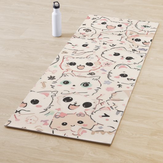 Tapis De Yoga Cute Chat simple chaton Motif (En situation)