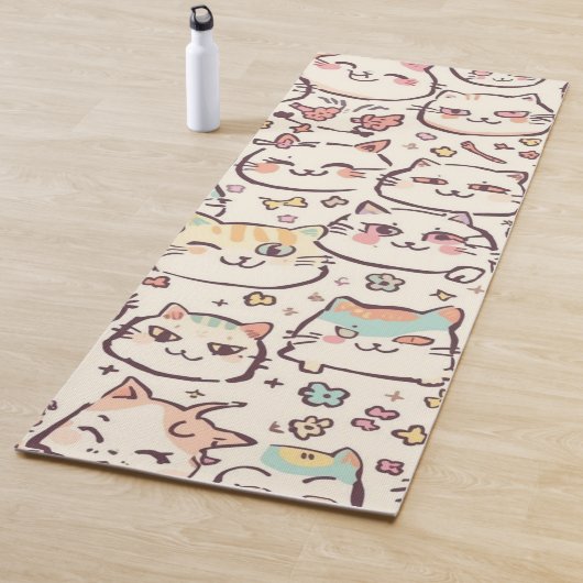 Tapis De Yoga Cute Chat simple chaton Motif (En situation)
