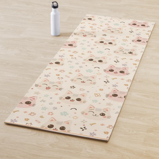 Tapis De Yoga Cute Chat simple chaton Motif (En situation)