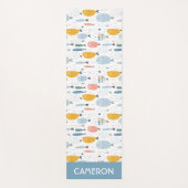 Tapis De Yoga Cute Doodle École de Motif de poisson (Devant)