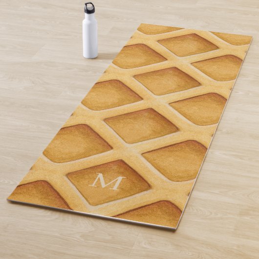 Tapis De Yoga Cute Fun Waffle Pattern Monogram Yoga Mat (En situation)