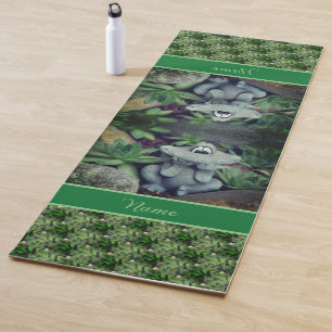 Tapis De Yoga Cute Garden Frog Succulent Garden Personnalisé