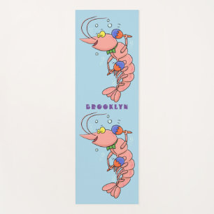 Tapis De Yoga Cute happy shrimp, dessin animé de crevettes