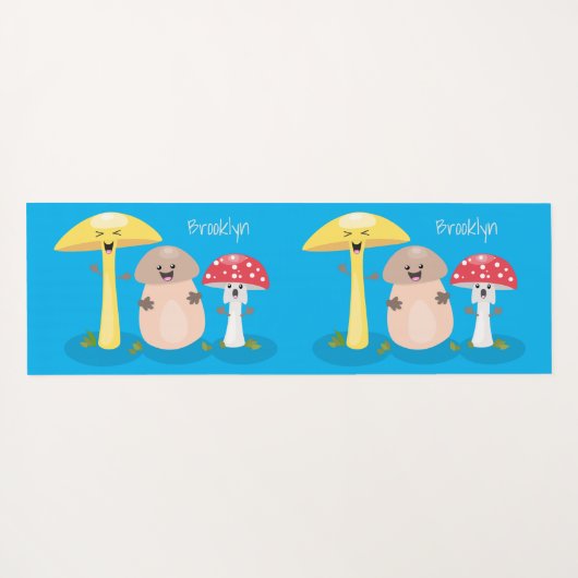 Tapis De Yoga Cute kawaii champignon champignon toadstool (Dos (Horizontal))