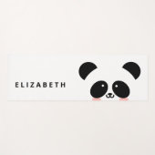Tapis De Yoga Cute Kawaii Panda| Ajouter votre nom (Devant (Horizontal))