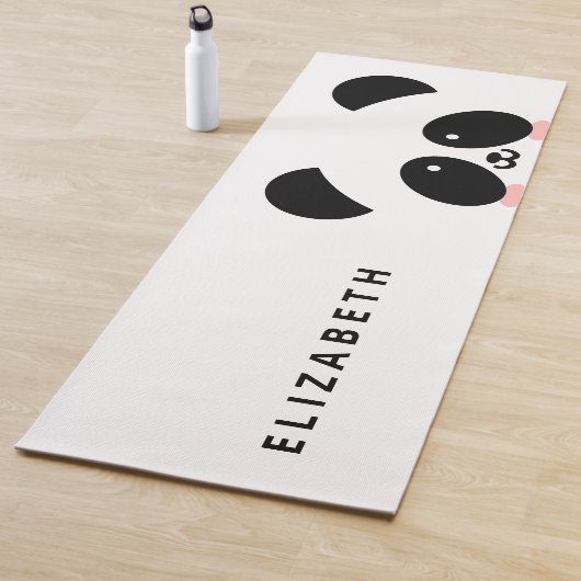 Tapis De Yoga Cute Kawaii Panda| Ajouter votre nom (En situation)