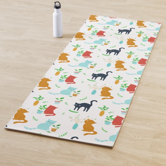Tapis De Yoga Cute Kitten Greenery Adventure (En situation)