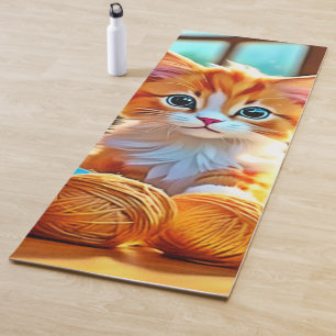 Tapis De Yoga Cute Kitten Yarn
