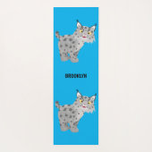 Tapis De Yoga Cute mean bobcat lynx cartoon (Dos)