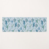Tapis De Yoga Cute Motif de dinosaure bleu préhistorique (Devant (Horizontal))