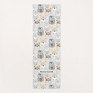 Tapis De Yoga Cute Owl Motif nom personnalisé yoga mat