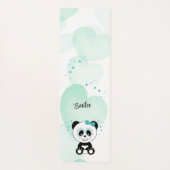 Tapis De Yoga Cute Panda (Vert Menthe) (Dos)