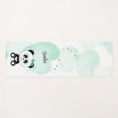 Tapis De Yoga Cute Panda (Vert Menthe) (Devant (Horizontal))