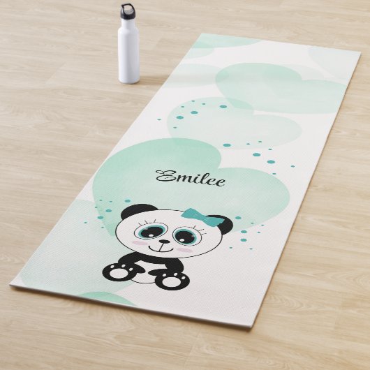 Tapis De Yoga Cute Panda (Vert Menthe) (En situation)