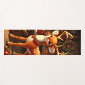 Tapis De Yoga Cute Père Noël et Reindeer (Devant (Horizontal))