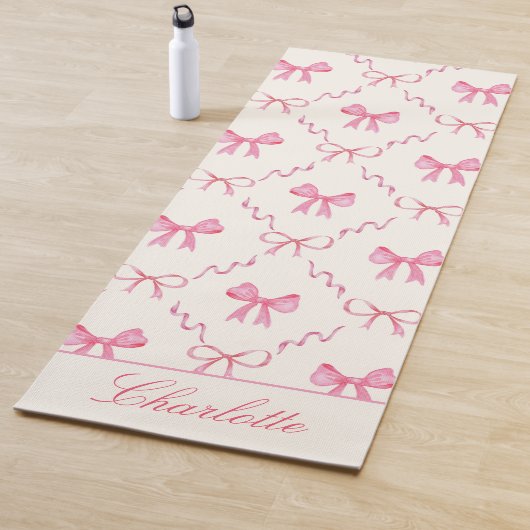 Tapis De Yoga Cute Pink Bow (En situation)