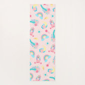 Tapis De Yoga Cute Pink Teal Unicorn Rainbow (Dos)