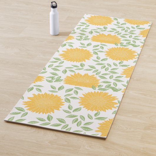 Tapis De Yoga Cute Rustic Motif de tournesol (En situation)