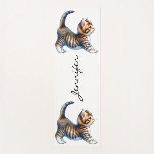 Tapis De Yoga Cute Tabby Chat Yoga Mat