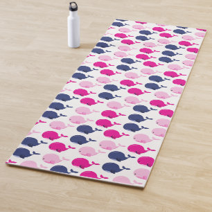 Tapis De Yoga Cute Whales, Pattern of Whales, Sea Animals