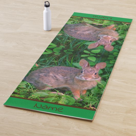 Tapis De Yoga Cute Wild Brown Rabbit Faune Personnalisée (En situation)