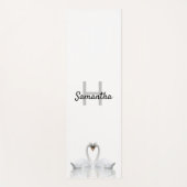 Tapis De Yoga Cygne blanc nom d'amour monogramme (Devant)