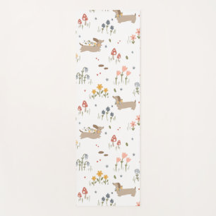Tapis De Yoga Dachshund Lover Weiner Chien Saucisse Chien Fleur 