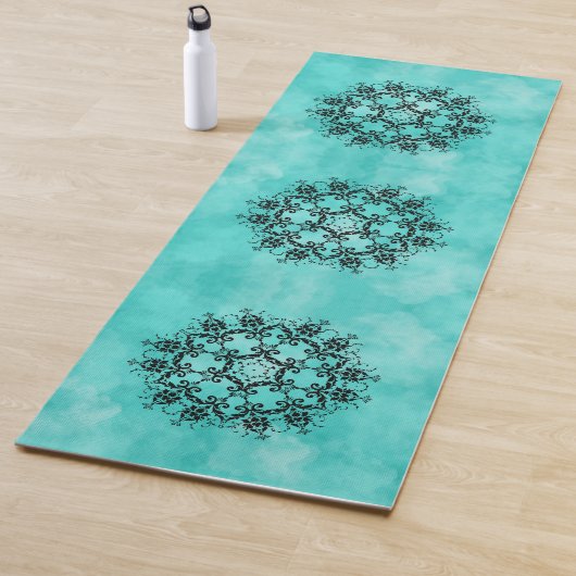 Tapis De Yoga Damas magique en bleu (En situation)