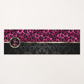 Tapis De Yoga Damas noires et yoga léopard rose chaud (Devant (Horizontal))